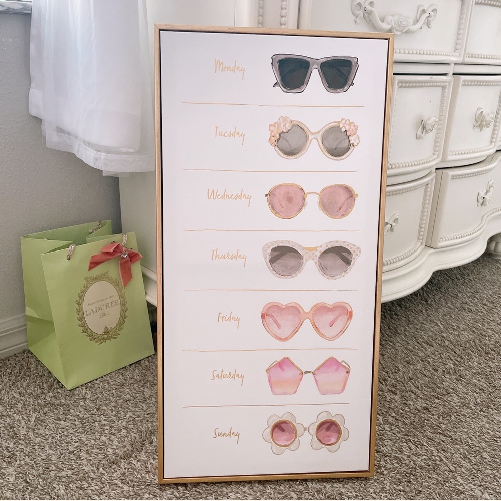 Colleen Karis Sunglasses Days of the Week framed wall art